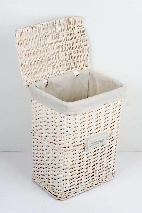 Kôš na bielizeň biely HOME 37x50x28cm strednej