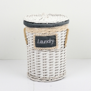 Kôš na bielizeň s koženými pútkami malý