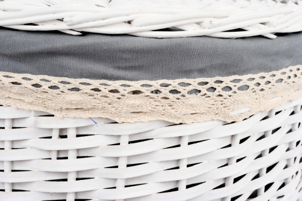 Kôš na bielizeň s koženými pútkami stredný 47cm