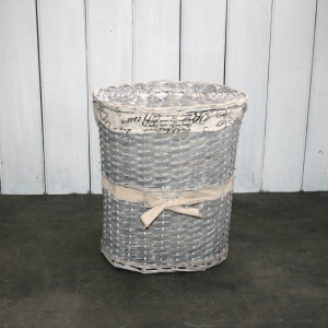 Kôš na bielizeň sivé prútia 37x32x22cm