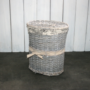 Kôš na bielizeň šedej prútia 48x41x26cm