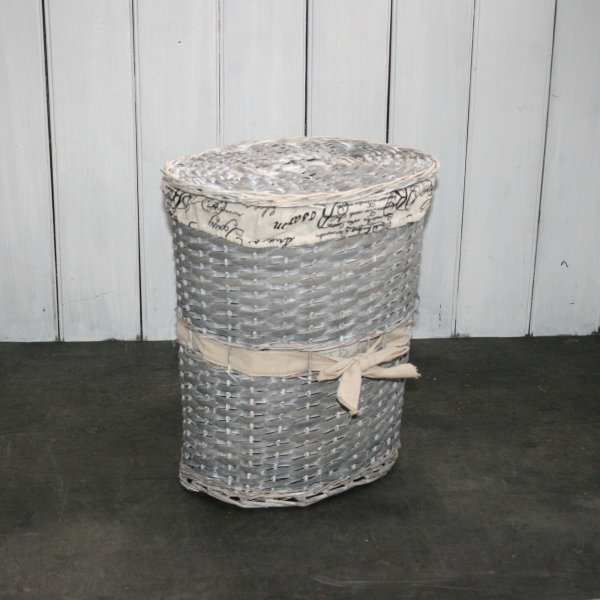 Kôš na bielizeň šedej prútia 48x41x26cm
