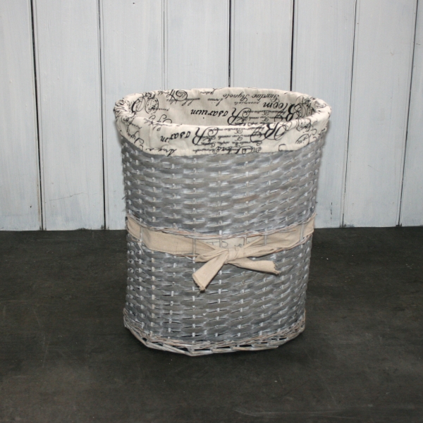 Kôš na bielizeň šedej prútia 48x41x26cm