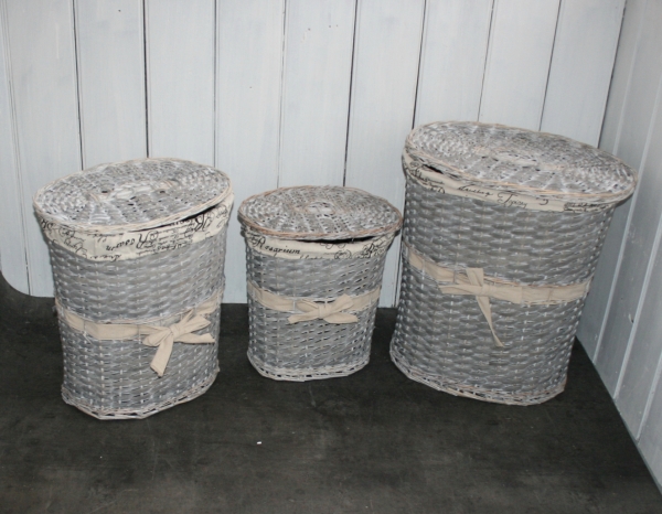 Kôš na bielizeň sivé prútia 55x45x33cm