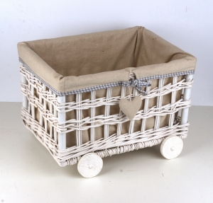 Kôš - vozíček prútený veľký