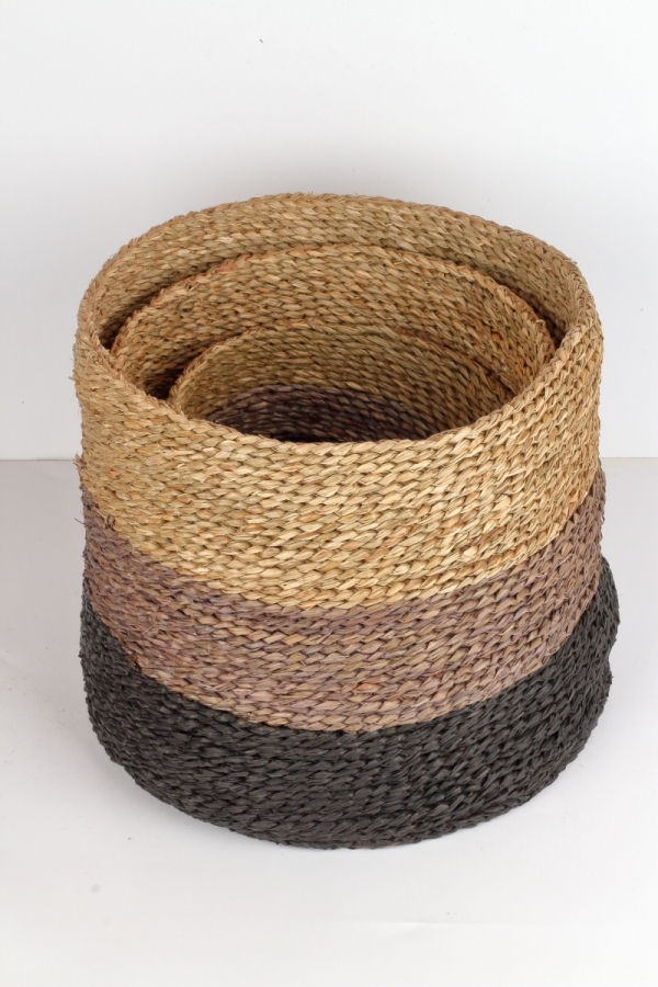Kôš z morskej trávy guľatý malý 27×16×27cm