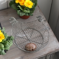 Košík sliepky šedý strednej 22x22x4,5cm