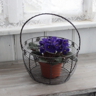 Košík drôtený antik