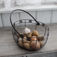 Košík drôtený antik