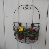 Košík drôtený antik. sada dvoch košíkov