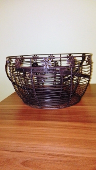 Košík drôtený antik - vyradené dek4605