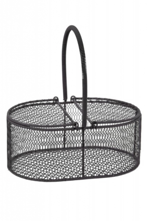 Košík drôtený tmavý 17x12x18cm 