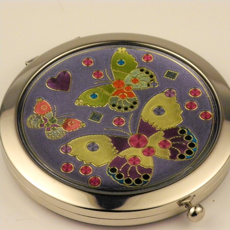 Kozmetické zrkadlo do kabelky motýľ