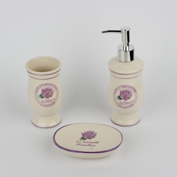 Kúpeľňová sada levanduľa (sada 3ks) 8x7x20cm