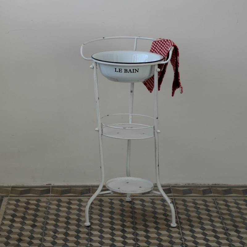 Kúpeľňový retro stojan biely 80cm