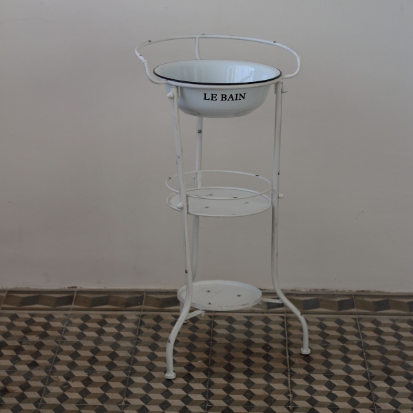 Kúpeľňový retro stojan biely 80cm