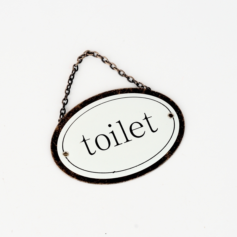 Kovová ceduľa na dvere TOILET 12x8cm