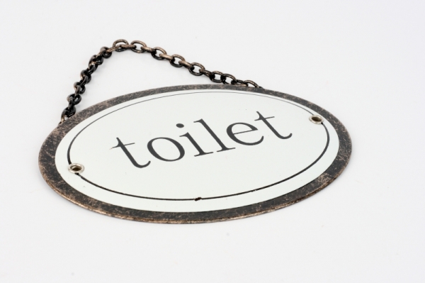 Kovová ceduľa na dvere TOILET 12x8cm