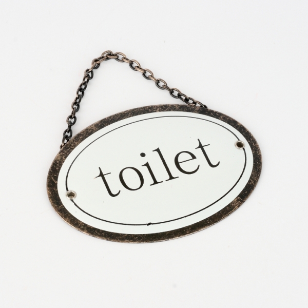 Kovová ceduľa na dvere TOILET 12x8cm