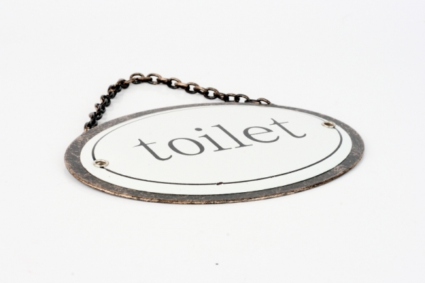 Kovová ceduľa na dvere TOILET 12x8cm