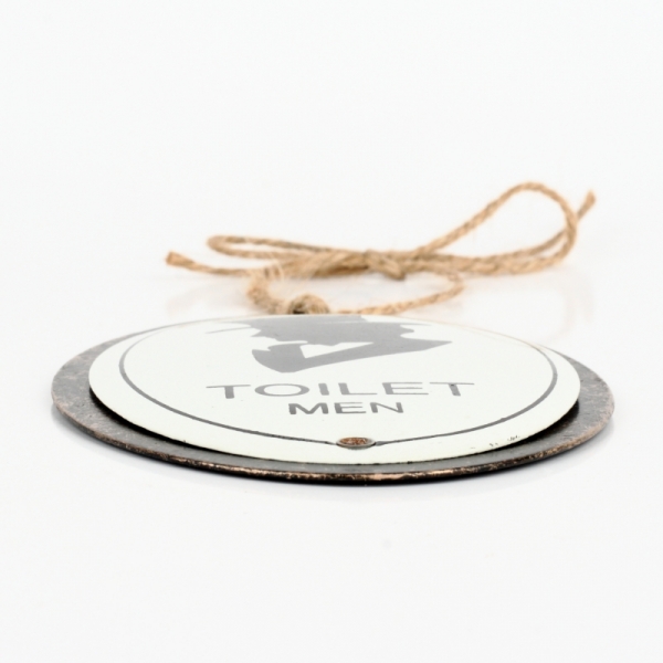 Kovová ceduľka na wc TOILET MEN 11x8cm