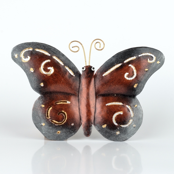 Kovová dekorácia ena múr motýľ 15 cm