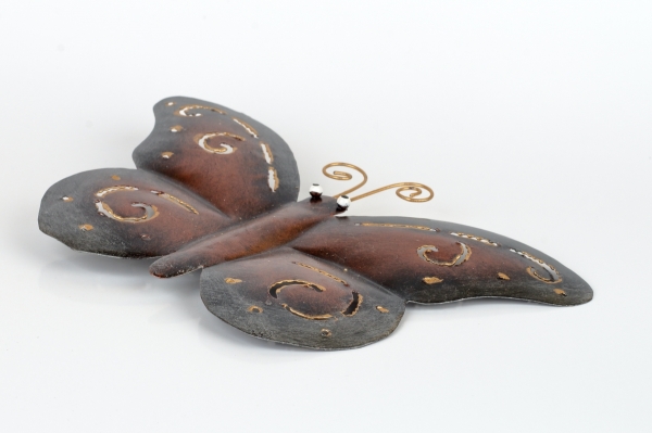 Kovová dekorácia ena múr motýľ 15 cm