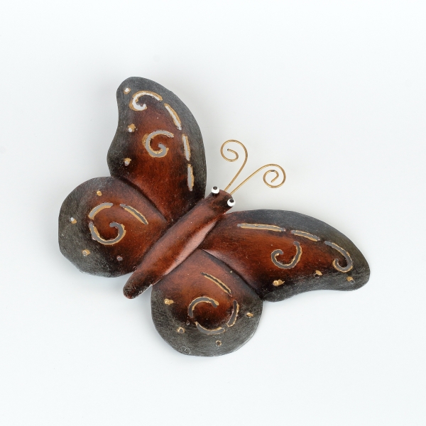 Kovová dekorácia ena múr motýľ 15 cm