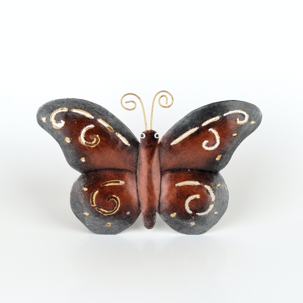 Kovová dekorácia ena múr motýľ 15 cm