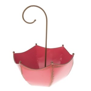 Kovová dekorácia na stôl - dáždnik červený 38cm