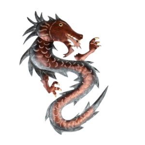 Kovová dekorácia na stenu drak 50cm