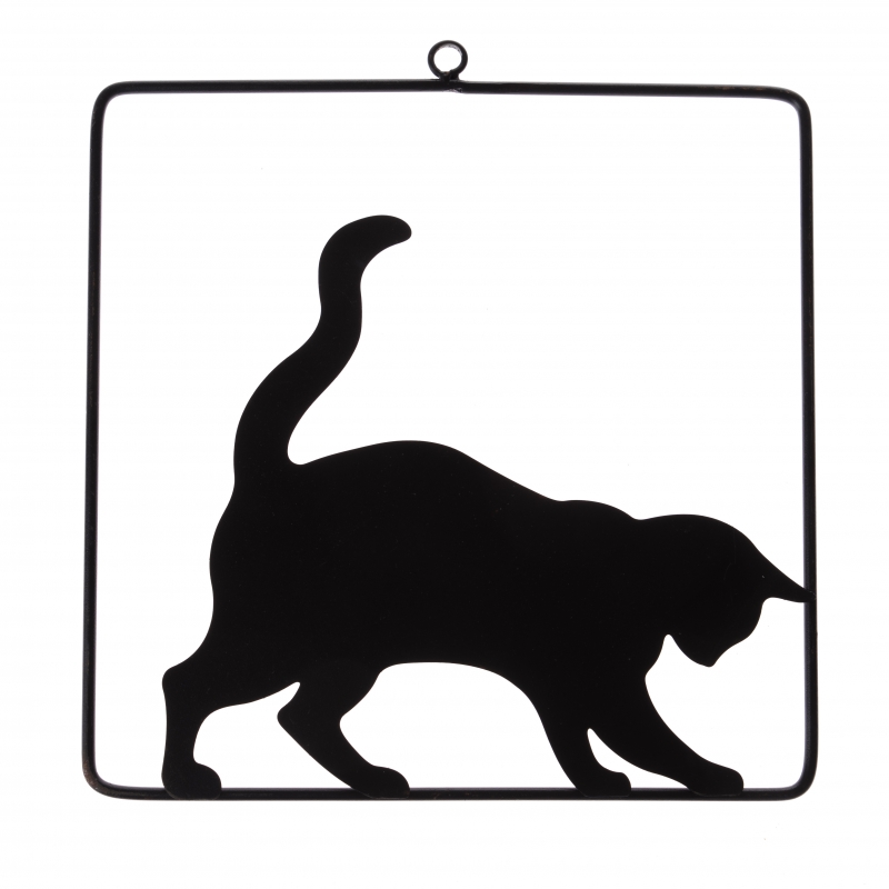 Kovová dekorácia na stenu mačka 25x25cm