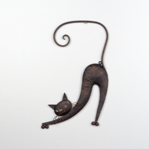 Kovová dekorácia na stenu mačka 40x42cm