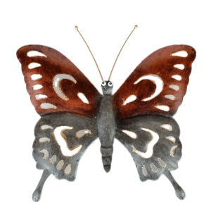 Kovová dekorácia na stenu motýľ farebný 25cm