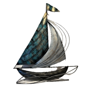 Kovová dekorácia na stenu plachetnice 40 x 33 cm