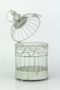 Kovová klietka biela 14x28cm