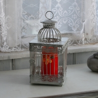 Kovová klietka biela Provence 32cm