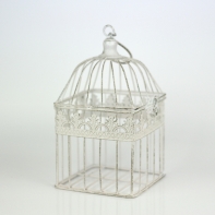 Kovová klietka biela strednej