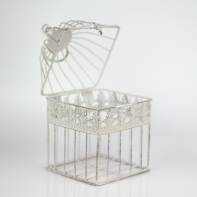 Kovová klietka biela strednej