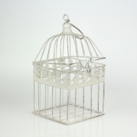 Kovová klietka biela strednej