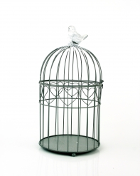 Kovová klietka s vtáčikom set 2ks - 35 / 43cm