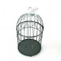Kovová klietka s vtáčikom set 2ks - 35 / 43cm