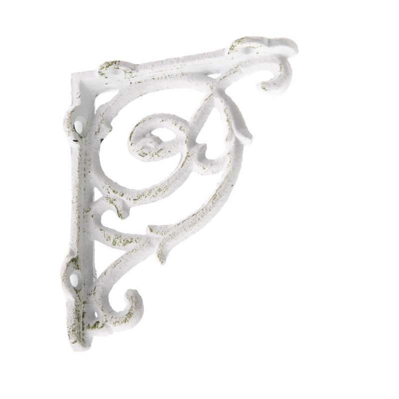 Kovová konzola s hákom - biela 11,5 x 9,5 x 3 cm