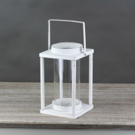 Kovová lucerna biela 28cm