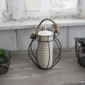 Kovová lucerna / košík tekvica 31cm