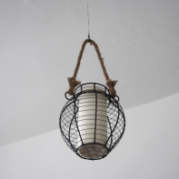 Kovová lucerna / košík tekvica 31cm