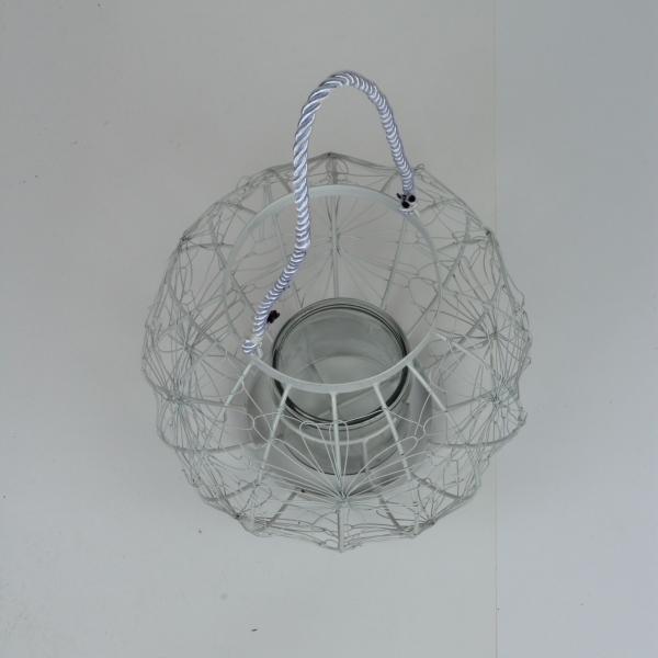 Kovová lucerna prepletaná 25x28cm