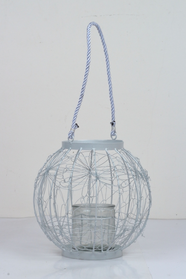 Kovová lucerna prepletaná 25x28cm