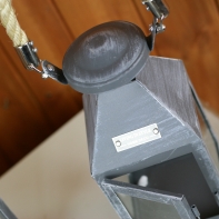 Kovová lampáš s uchom z povrazu (set 3ks) 54/42 / 25cm