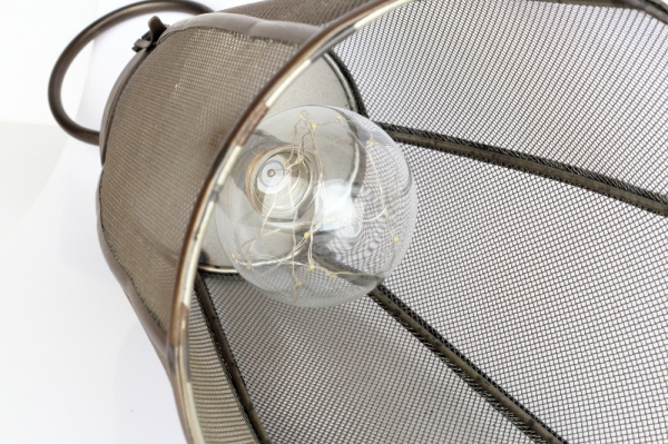 Kovová lampáš s žiarovkou 59cm